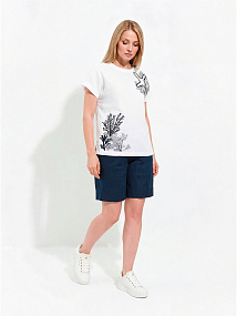 NBLT004-110V FABRETTI Блуза женская 100% лен/ 98% хлопок , 2% эластан