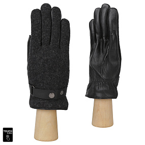 S1.44-1 black FABRETTI Перчатки муж. нат. кожа/шерсть